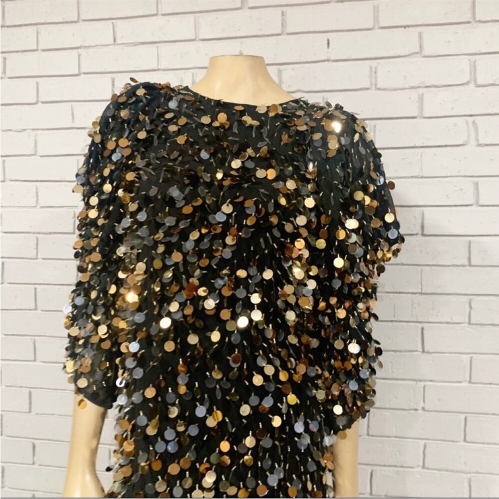 Asos Edition Women’s Drape Sleeve Sequin Droplet Dress - Picture 2 of 4